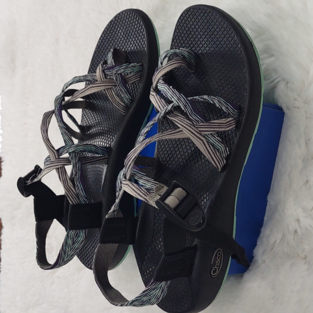 Chaco , Size W10,Black and Gray Strappy Sandals - Picture 3 of 16